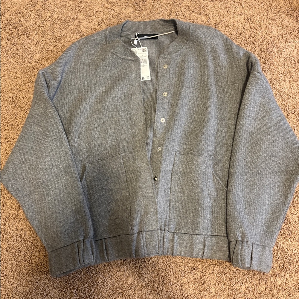 Mango Gray Bomber Jacket